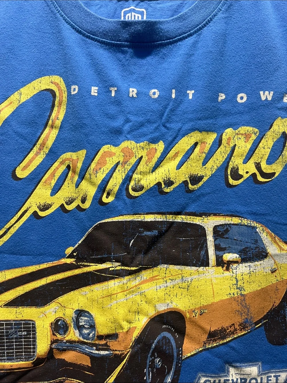 GM Official Apparel Blue Tank with Yellow Camaro Graphic - Picture 6 of 6